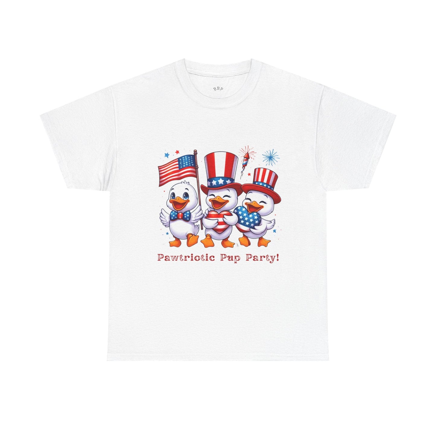 Patriotic Party Tee - Unisex Heavy Cotton Tee for 4th of July, BBQs, Family Gatherings, Unique Gift, Casual Summer Wear Printify