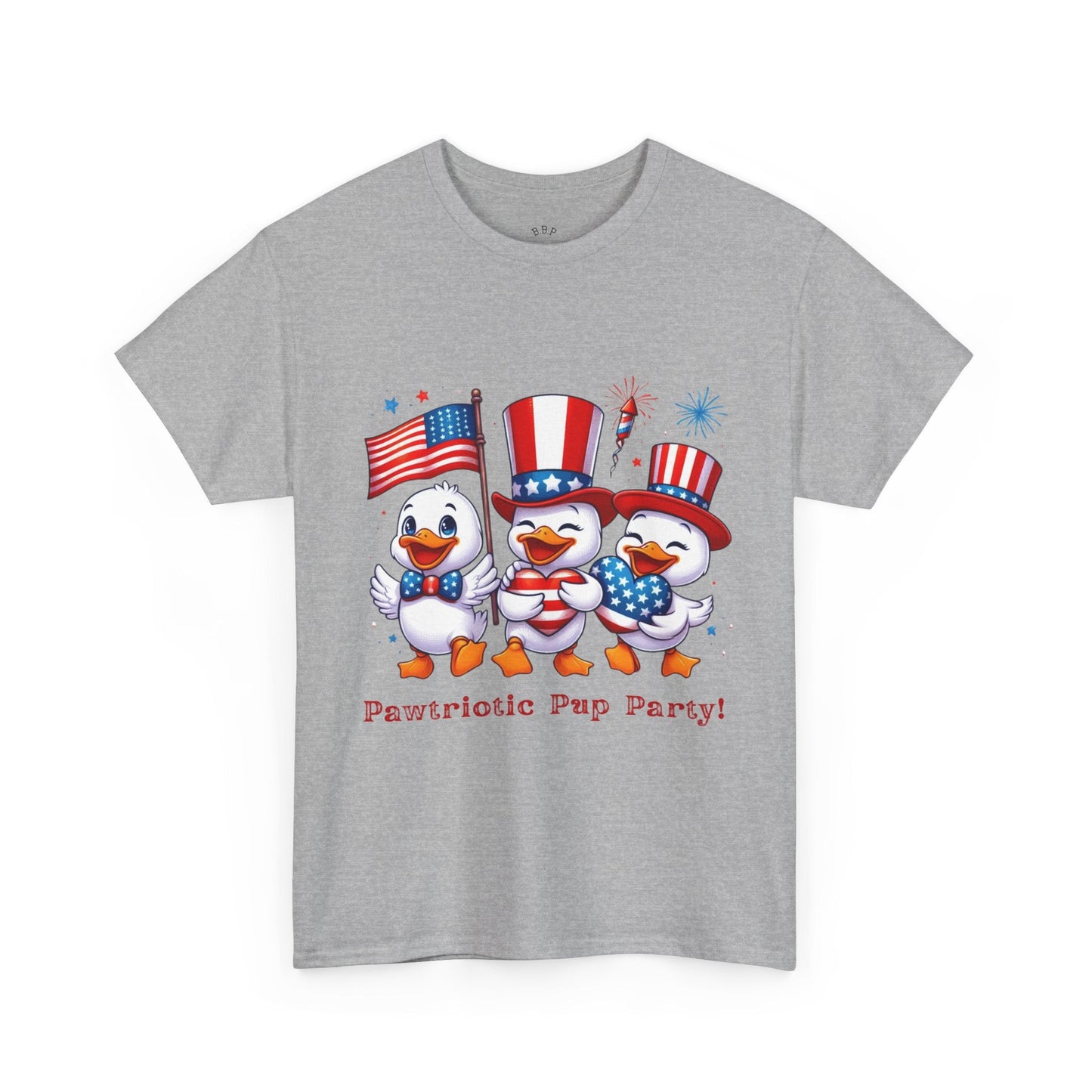 Patriotic Party Tee - Unisex Heavy Cotton Tee for 4th of July, BBQs, Family Gatherings, Unique Gift, Casual Summer Wear Printify