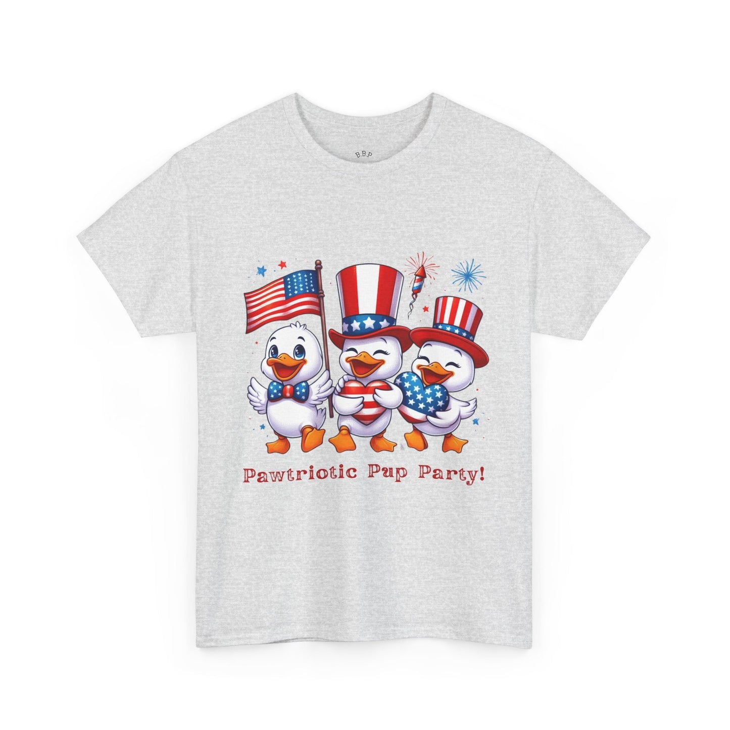 Patriotic Party Tee - Unisex Heavy Cotton Tee for 4th of July, BBQs, Family Gatherings, Unique Gift, Casual Summer Wear Printify