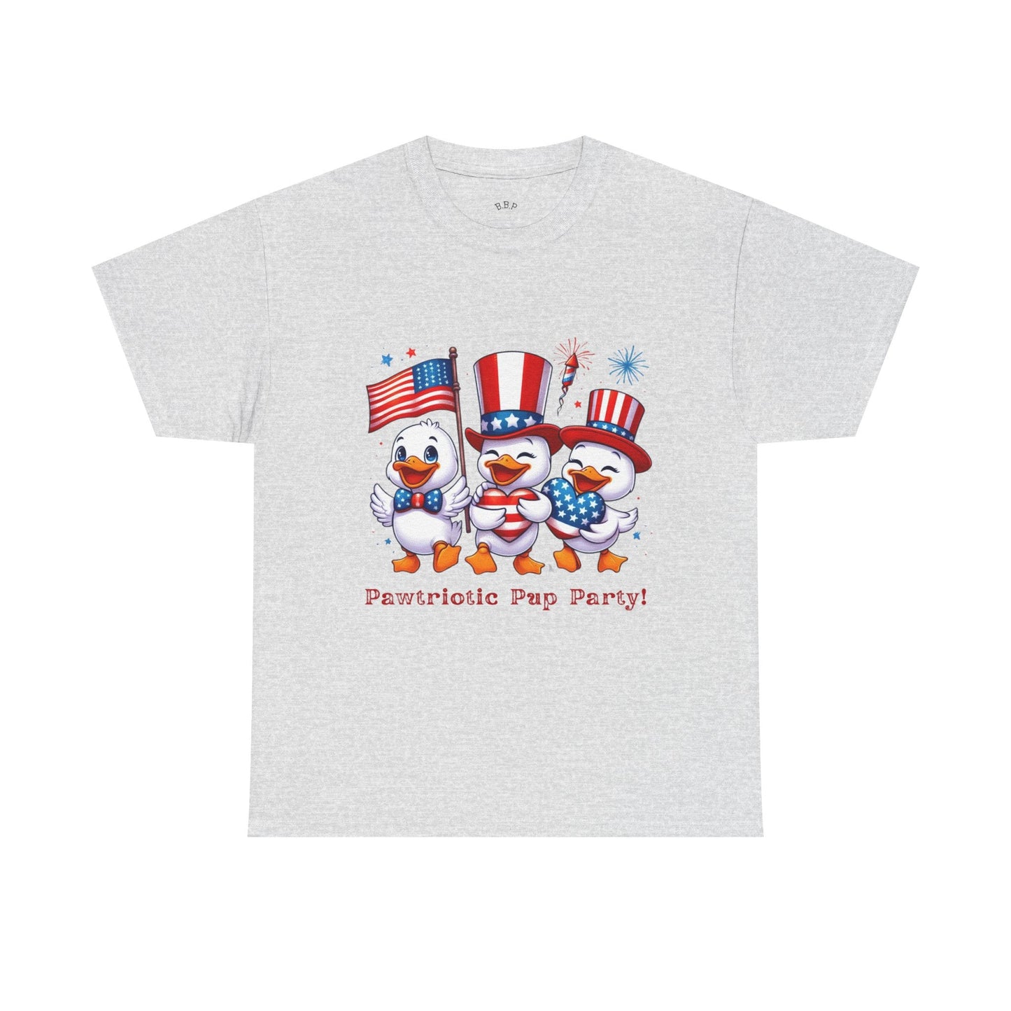 Patriotic Party Tee - Unisex Heavy Cotton Tee for 4th of July, BBQs, Family Gatherings, Unique Gift, Casual Summer Wear Printify