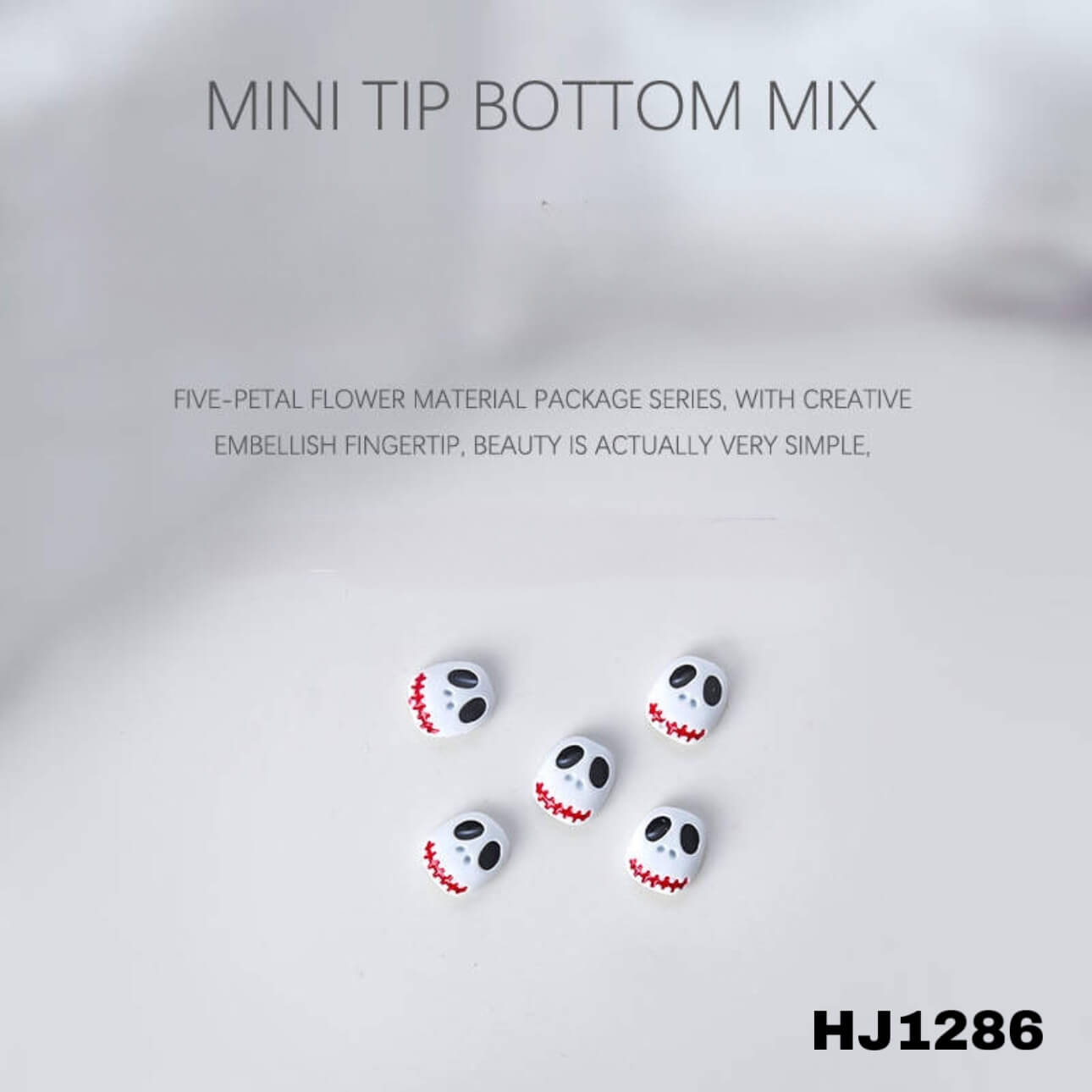 Nail Charm Halloween Skull Mask Face White 10pcs/Bag