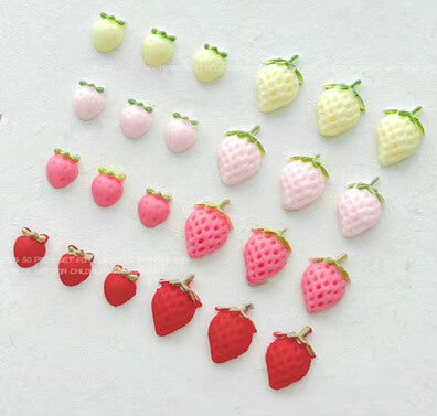 Nail Charm 3D Small Strawberry Fruit 5pcs/Bag Premier Nail Supply