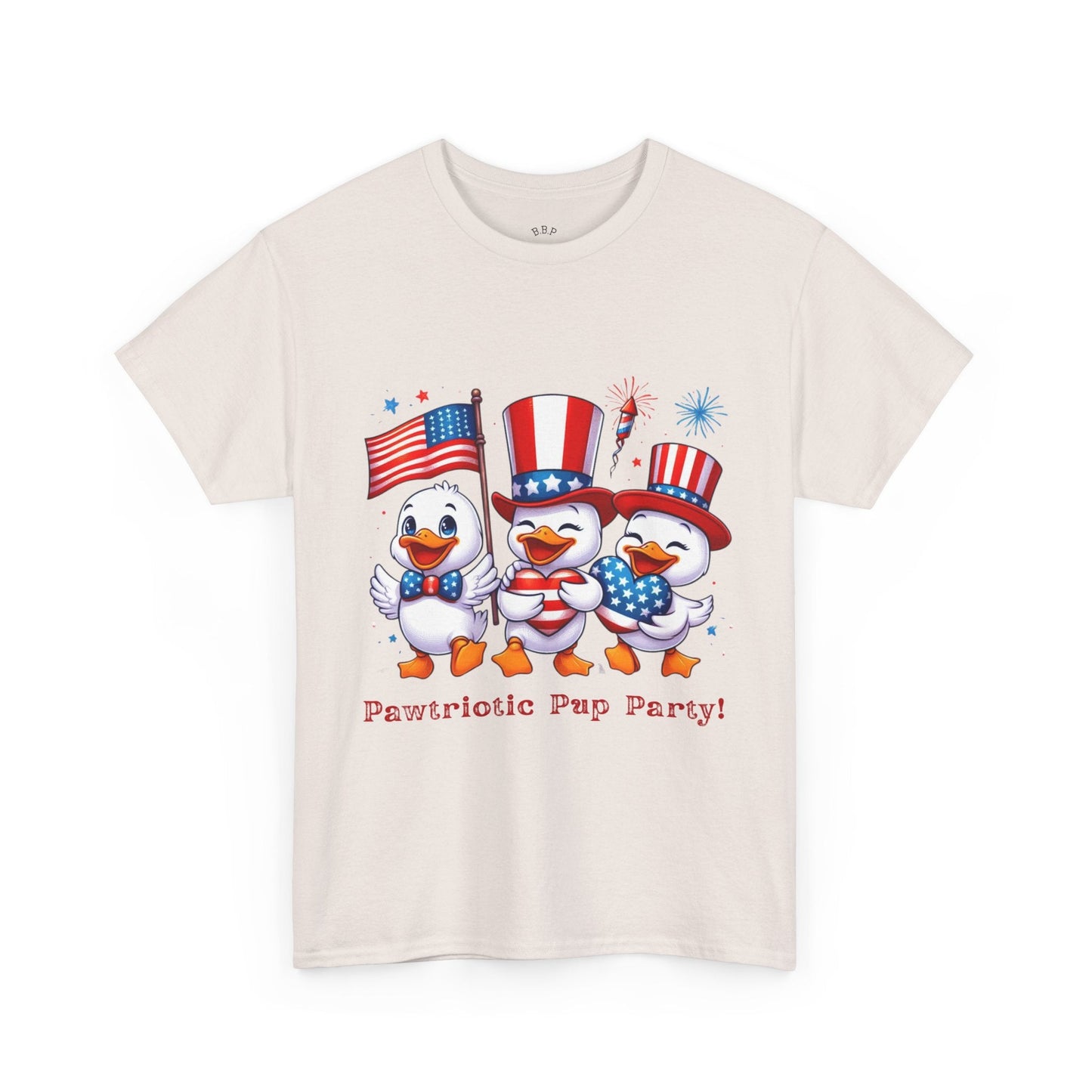 Patriotic Party Tee - Unisex Heavy Cotton Tee for 4th of July, BBQs, Family Gatherings, Unique Gift, Casual Summer Wear Printify