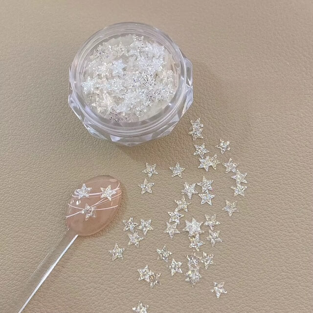 Nail Charm Glitter Star Sequins White #4522 Premier Nail Supply