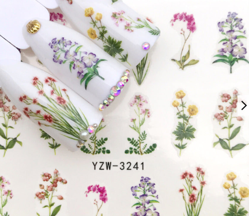 Nail Sticker Spring Flowers YZW-3241 Premier Nail Supply