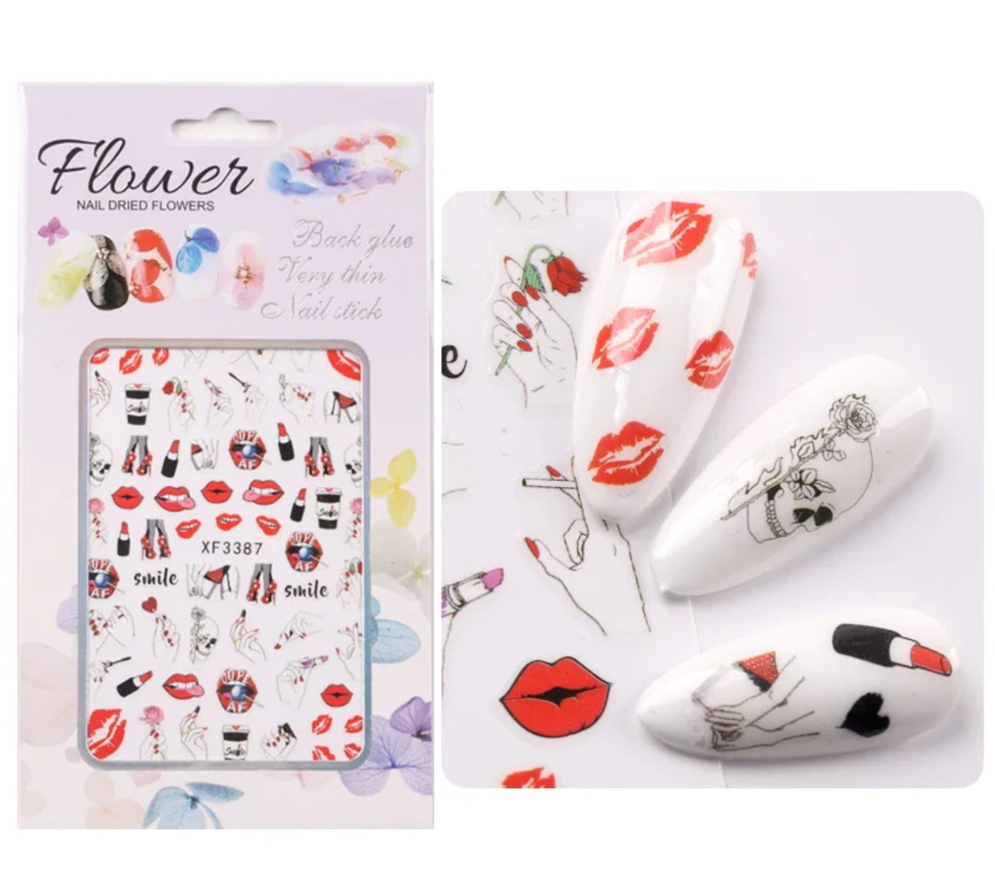 Nail Sticker Red Lip XF3387 Premier Nail Supply