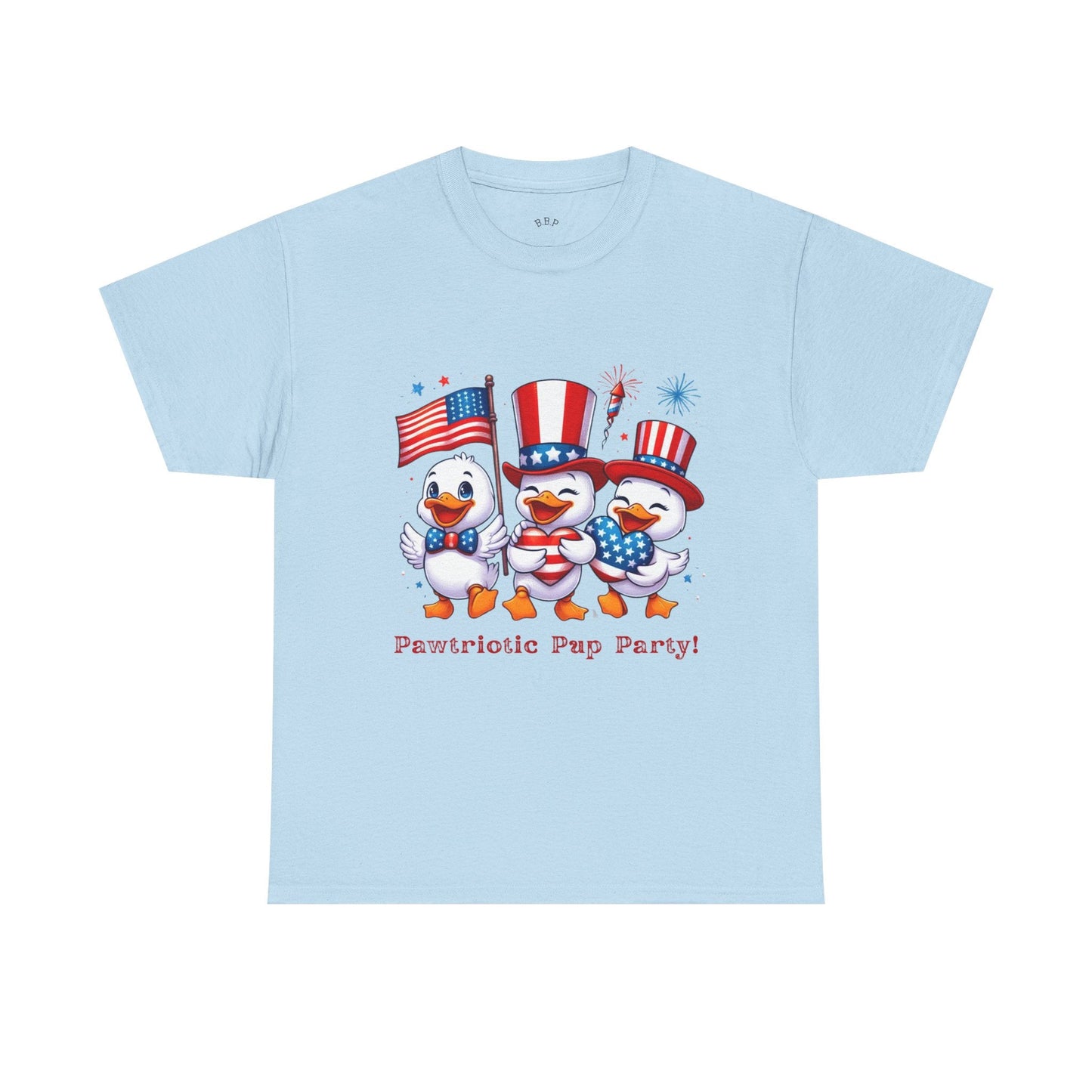 Patriotic Party Tee - Unisex Heavy Cotton Tee for 4th of July, BBQs, Family Gatherings, Unique Gift, Casual Summer Wear Printify