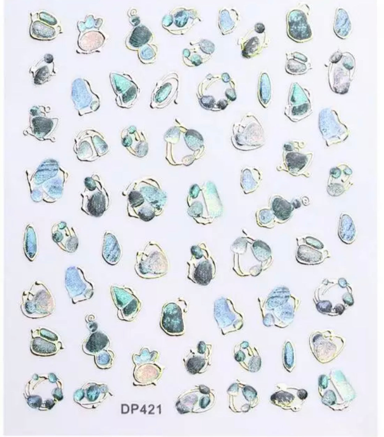 Nail Sticker Colorful Luxury 3D jewels Design -DP413 Premier Nail Supply