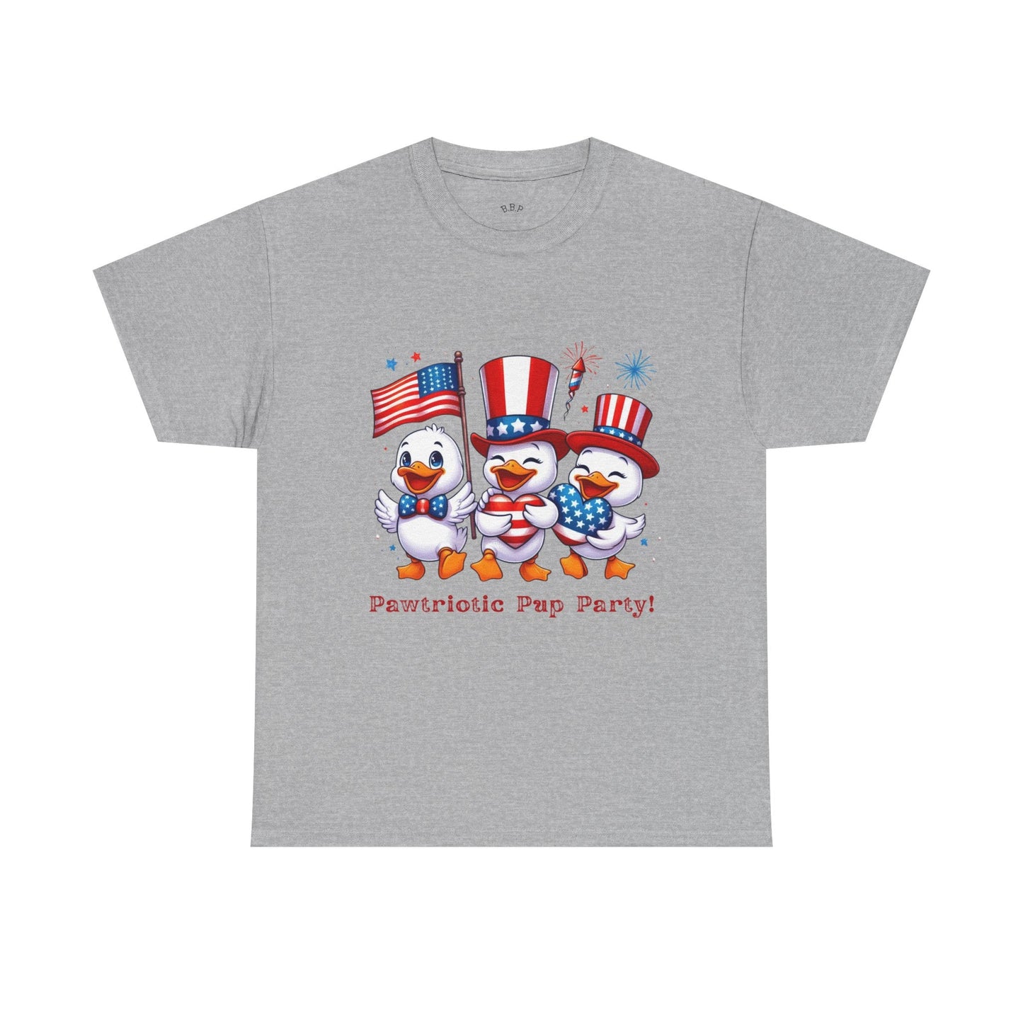 Patriotic Party Tee - Unisex Heavy Cotton Tee for 4th of July, BBQs, Family Gatherings, Unique Gift, Casual Summer Wear Printify
