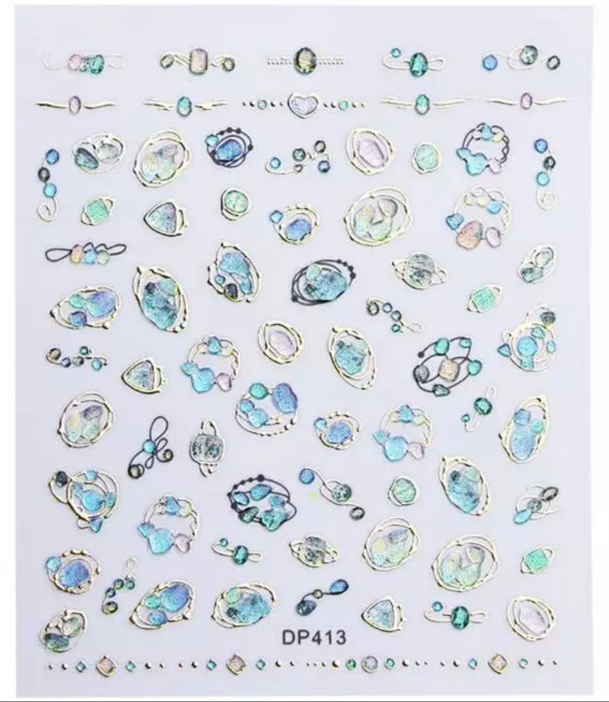 Nail Sticker Colorful Luxury 3D jewels Design -DP413 Premier Nail Supply