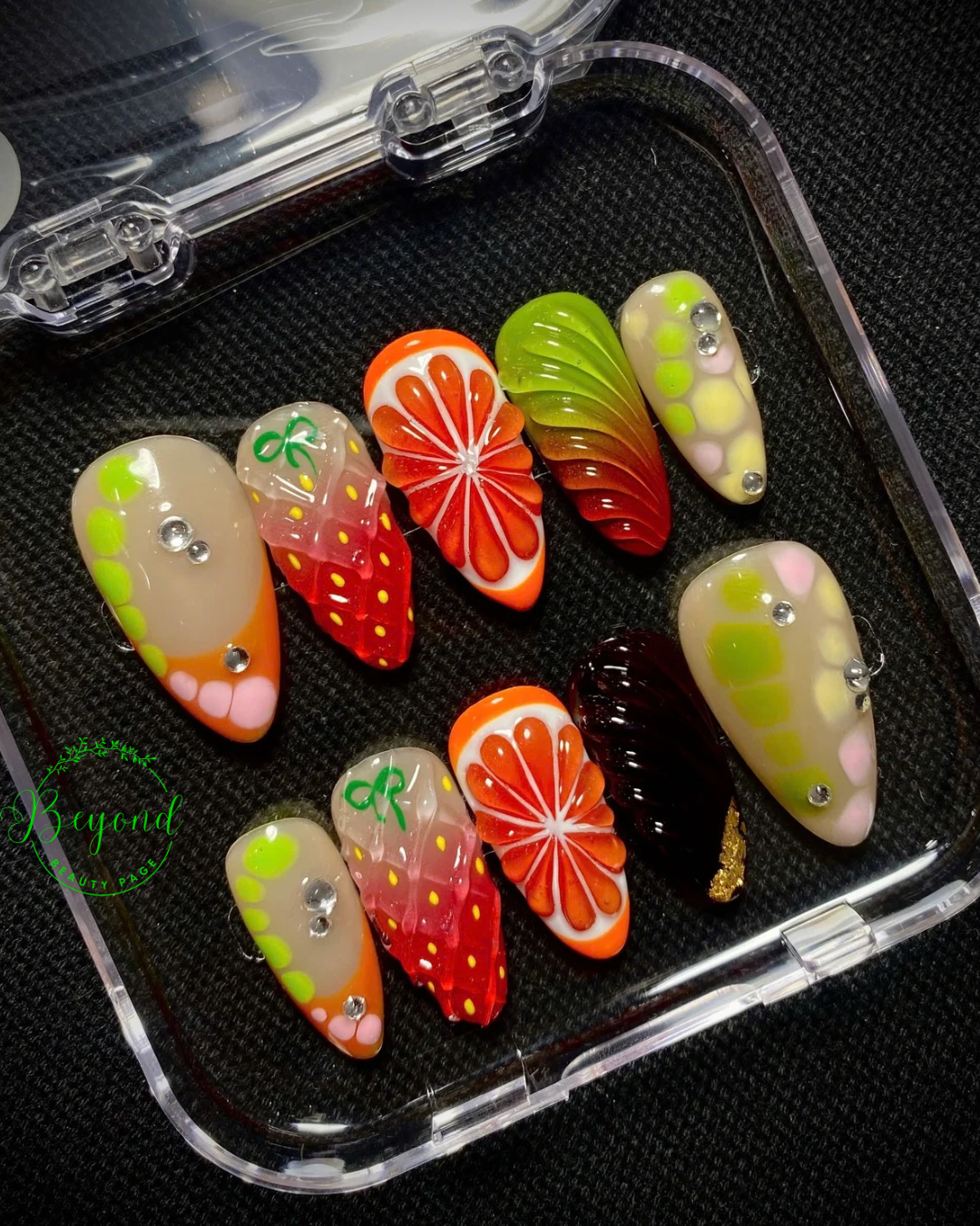 Handmade Luxury Press on nail fruit Beyond Beauty Page