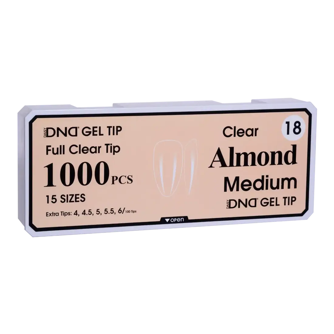 DND Soft Gel Tips - Almond Medium #18 DND