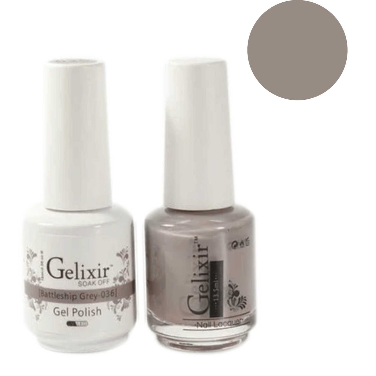 Gelixir Gel Polish & Nail Lacquer Duo Battleship Grey - #36 Gelixir