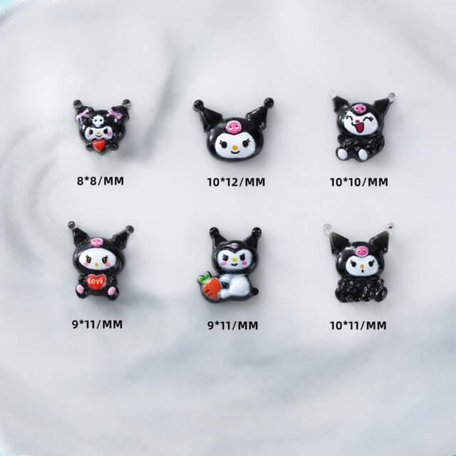 Nail Charm Kawaii Kuromi Resin 12pcs/Bag