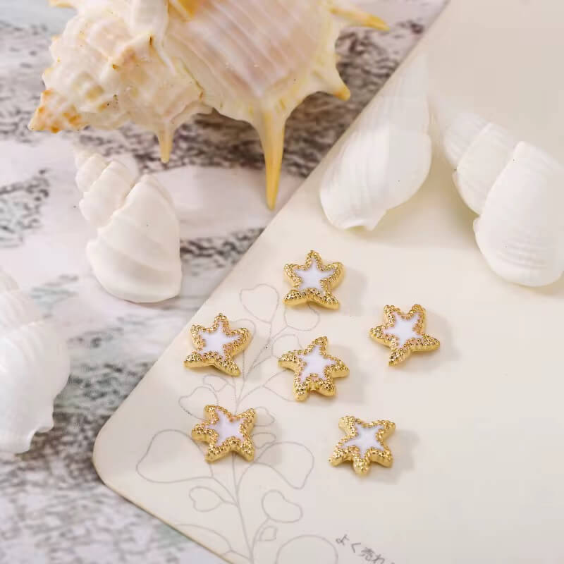 Nail Charm White Star Fish 2pcs/Bag Premier Nail Supply