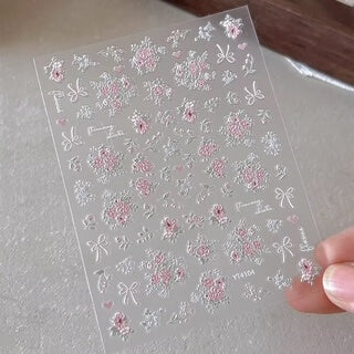 Nail Sticker Pink Flower #YT4104 Premier Nail Supply