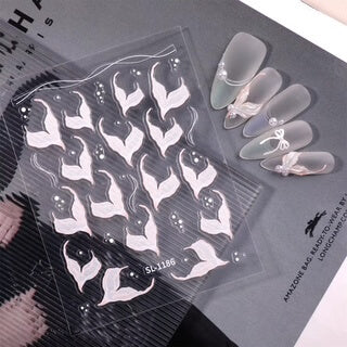 Nail Sticker White Mermaid Tails #ST1186 Premier Nail Supply