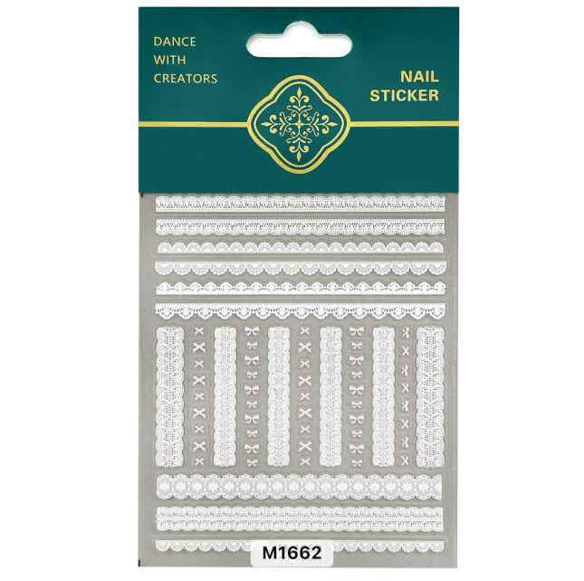 Nail Sticker White Lace - M1662 Premier Nail Supply
