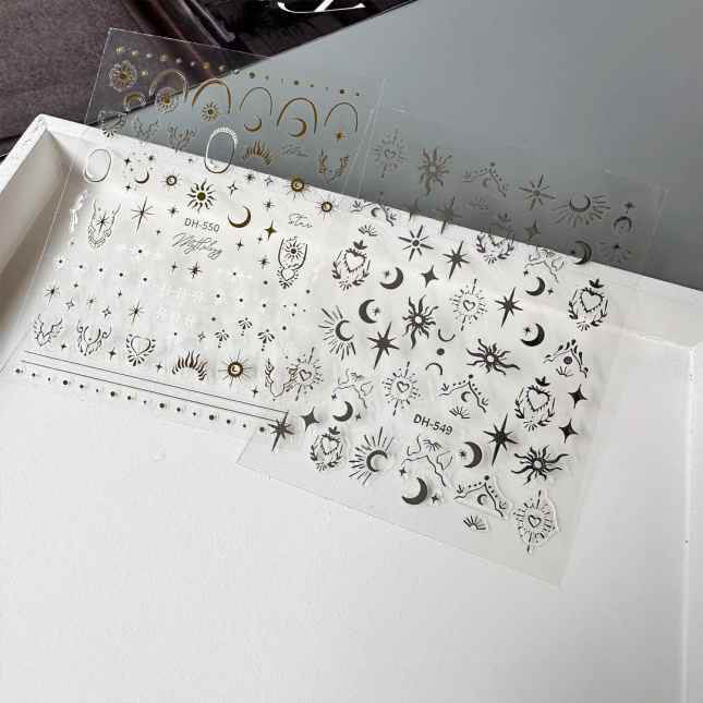 Nail Sticker Silver Heart - Moon - DH549 Premier Nail Supply