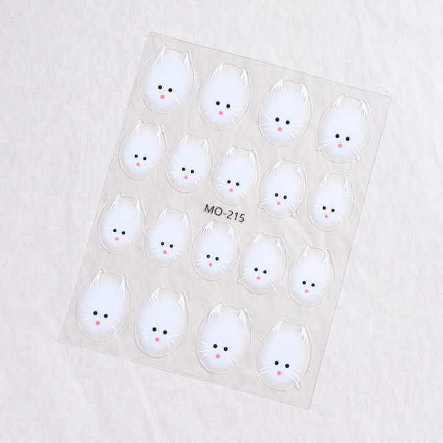 Nail Sticker White cat - #MO215 Premier Nail Supply