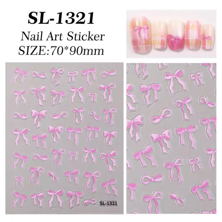 Nail Sticker Pink Bow #SL1321 Premier Nail Supply