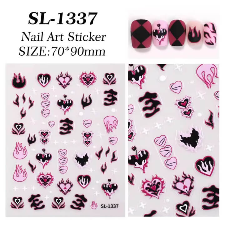Nail Sticker Valentine Pink Heart #SL1337 Premier Nail Supply