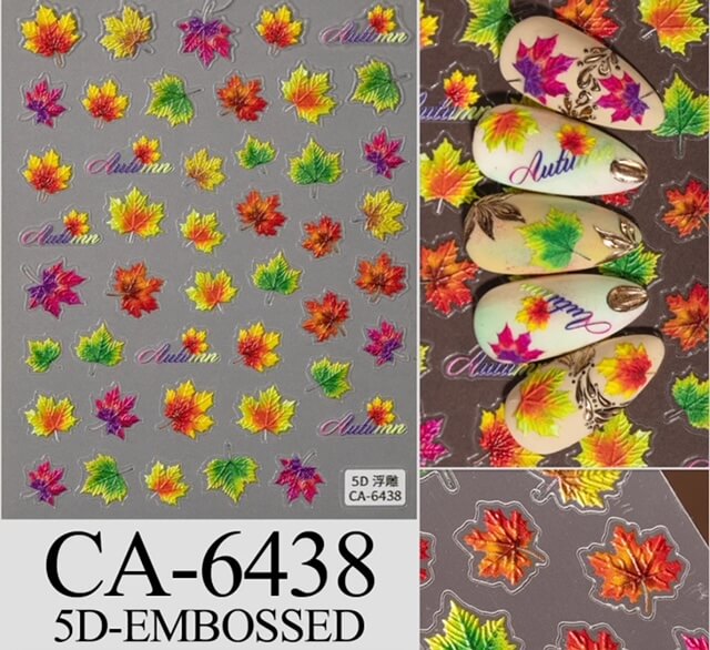 Nail Sticker Autumn Maple Leaf 5D-CA6438 Premier Nail Supply