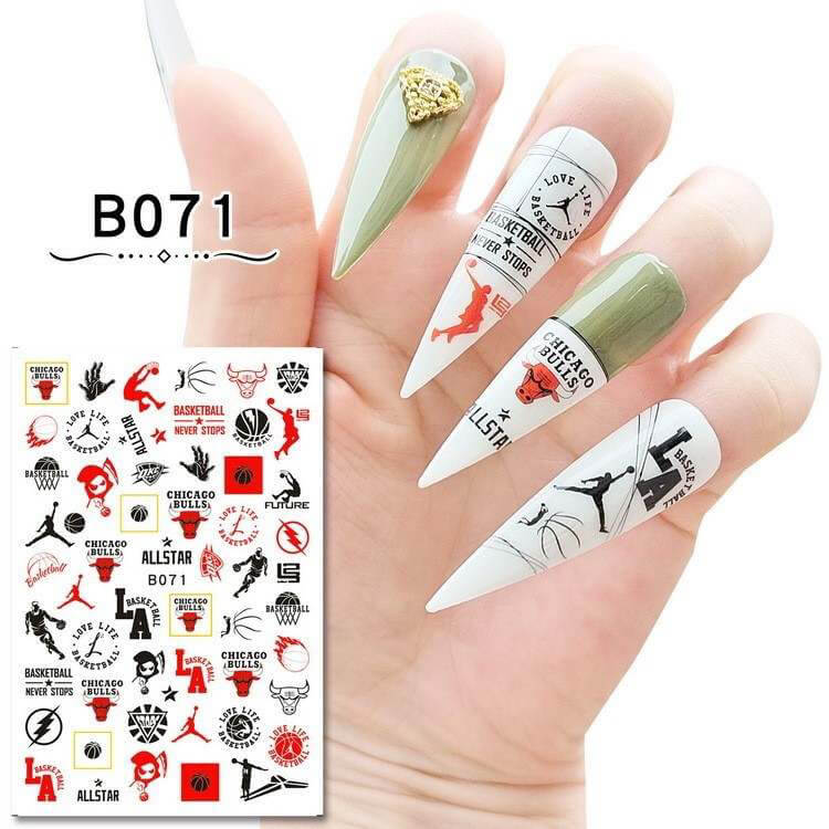 Nail Sticker Basketball B072 Premier Nail Supply
