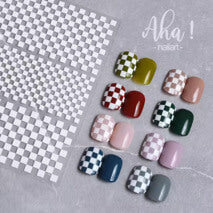 Nail Sticker White Plaid #Aha020 Premier Nail Supply