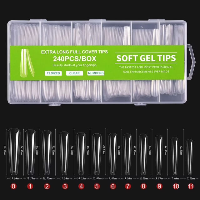 Nail Gel Tip Xtra Long Ballerina 240pcs #7242-15 Beyond Beauty Page