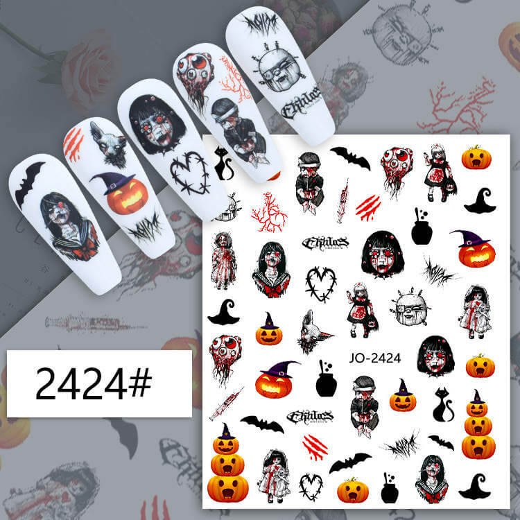 Nail Sticker Halloween Pumpkin, Bat Premier Nail Supply