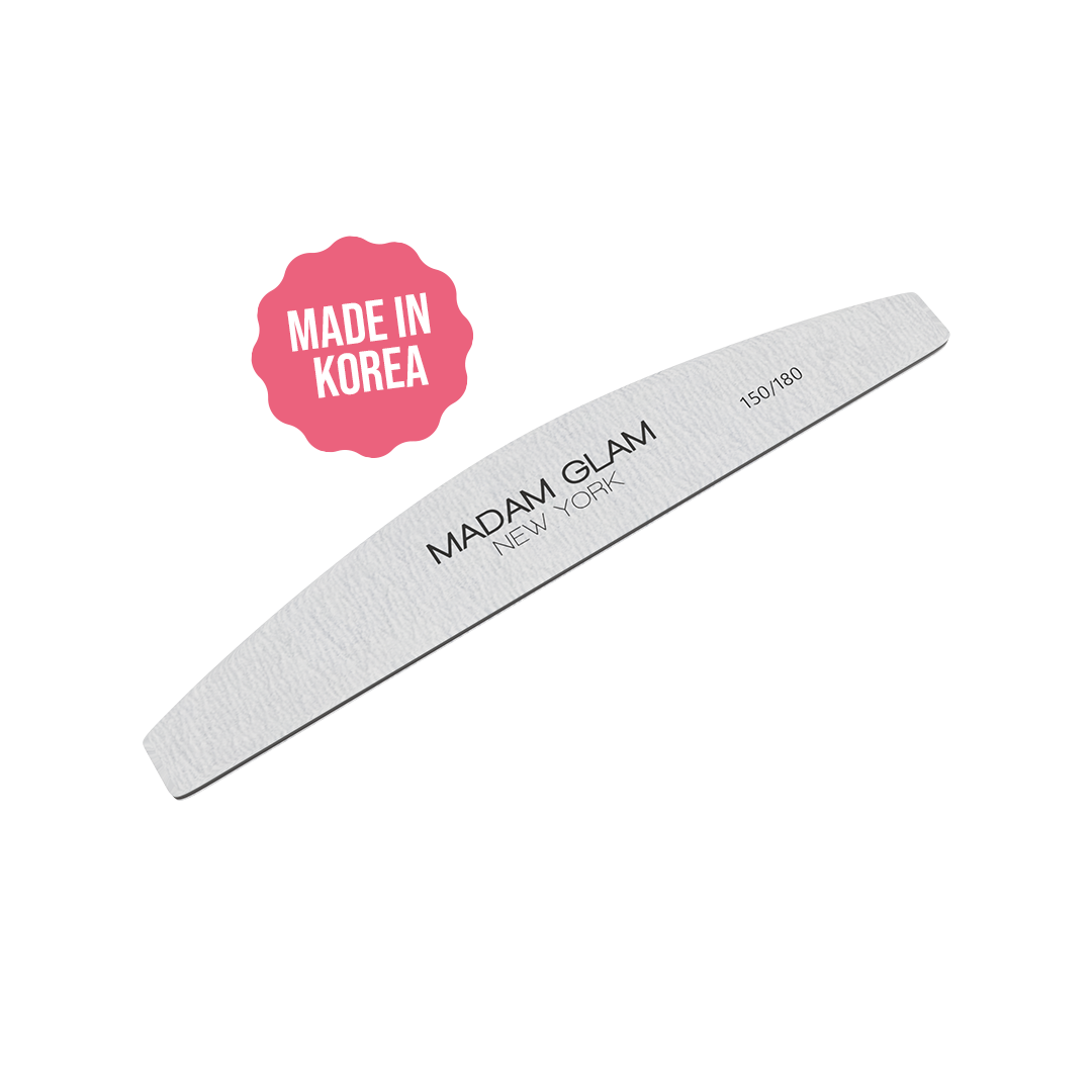 Half Moon Shape 150/180 Grit Nail File Madam Glam