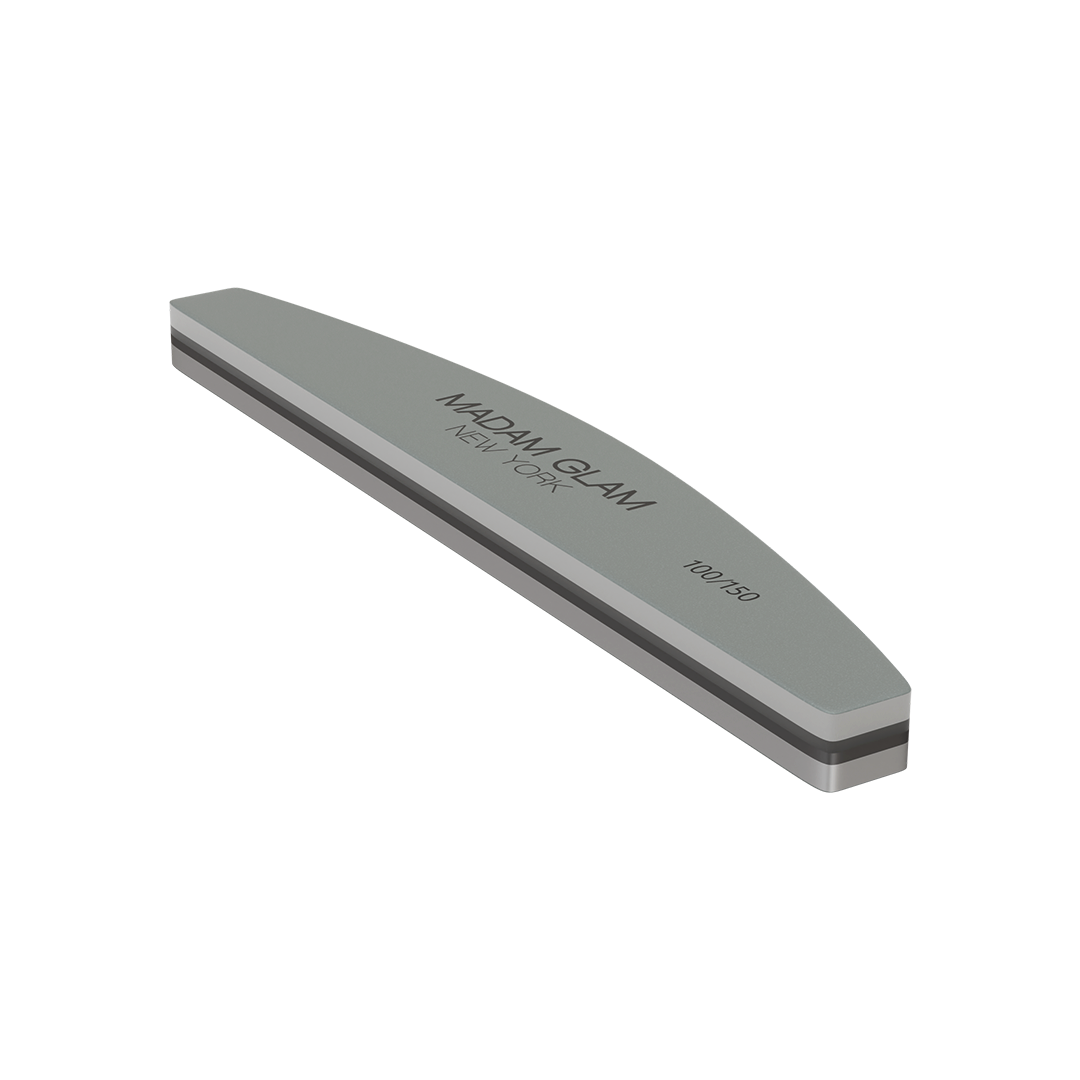 Half Moon Shape 100/150 Grit Nail Buffer Madam Glam