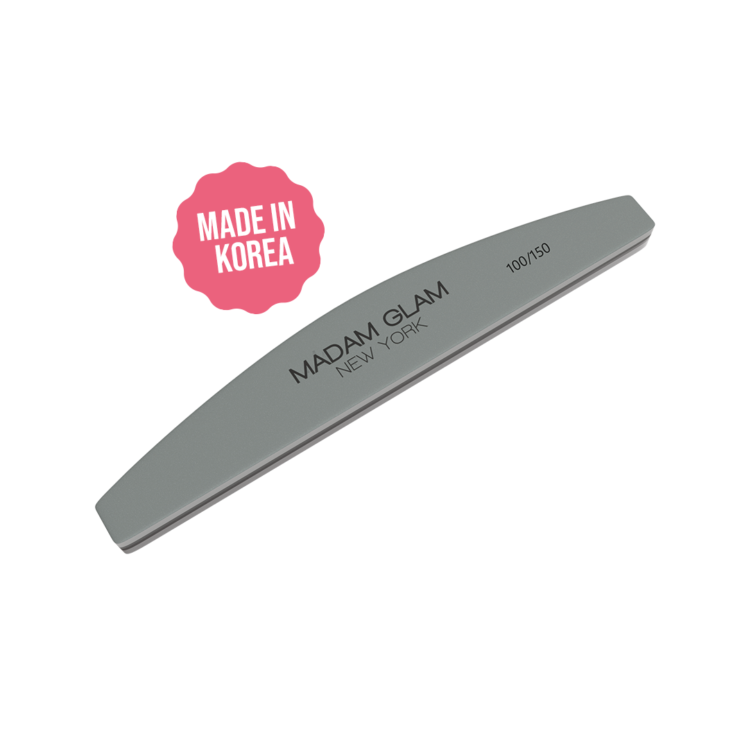 Half Moon Shape 100/150 Grit Nail Buffer Madam Glam