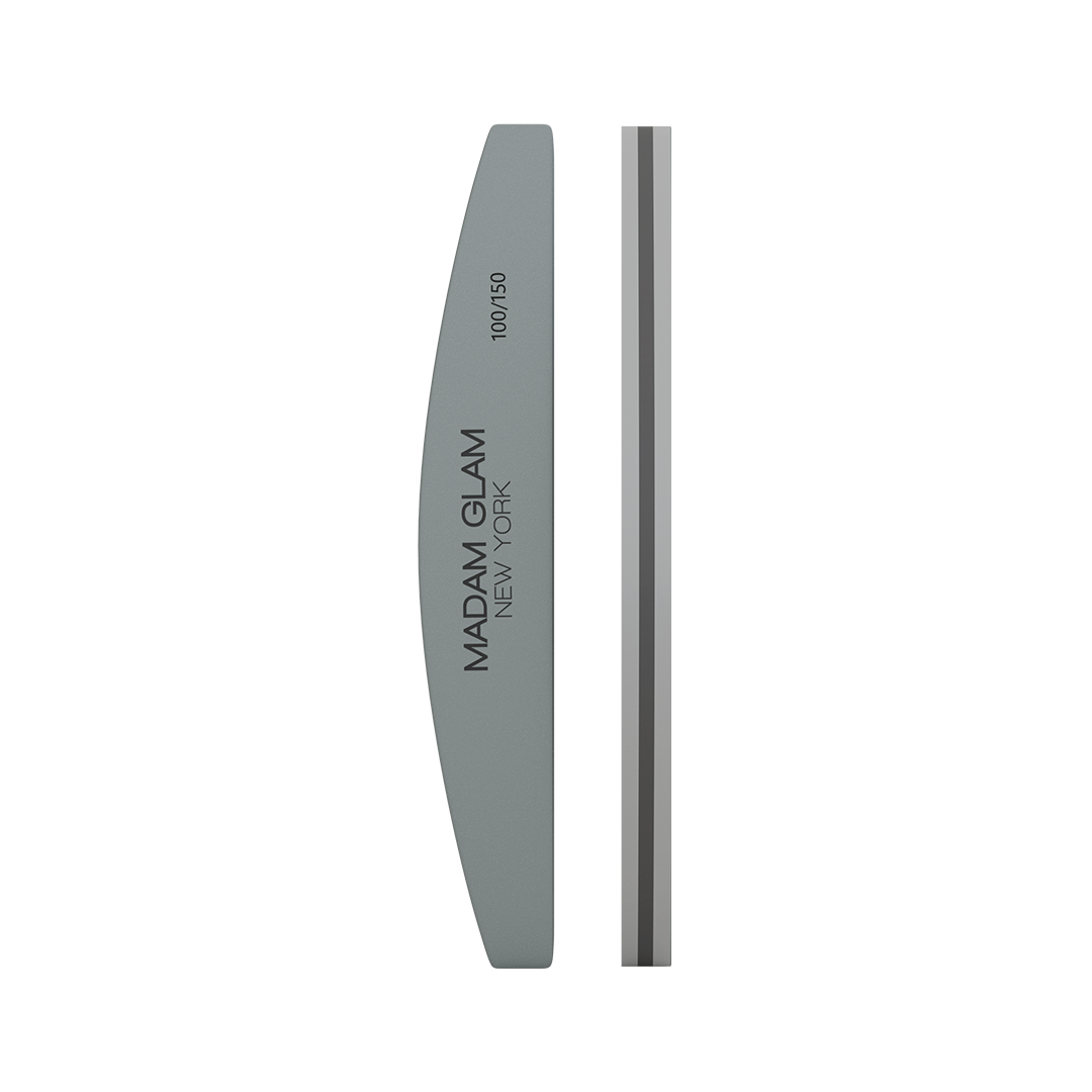 Half Moon Shape 100/150 Grit Nail Buffer Madam Glam