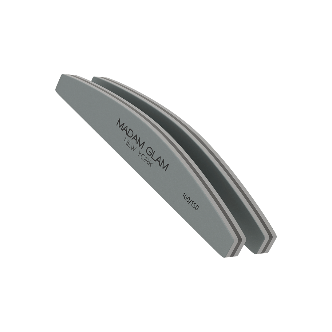 Half Moon Shape 100/150 Grit Nail Buffer Madam Glam