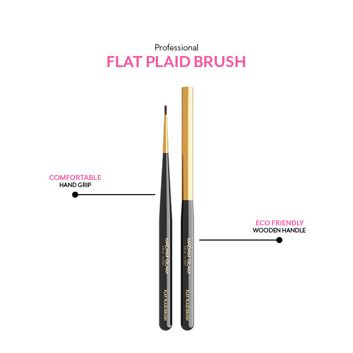 Professional Flat Plaid Nail Brush Madam Glam