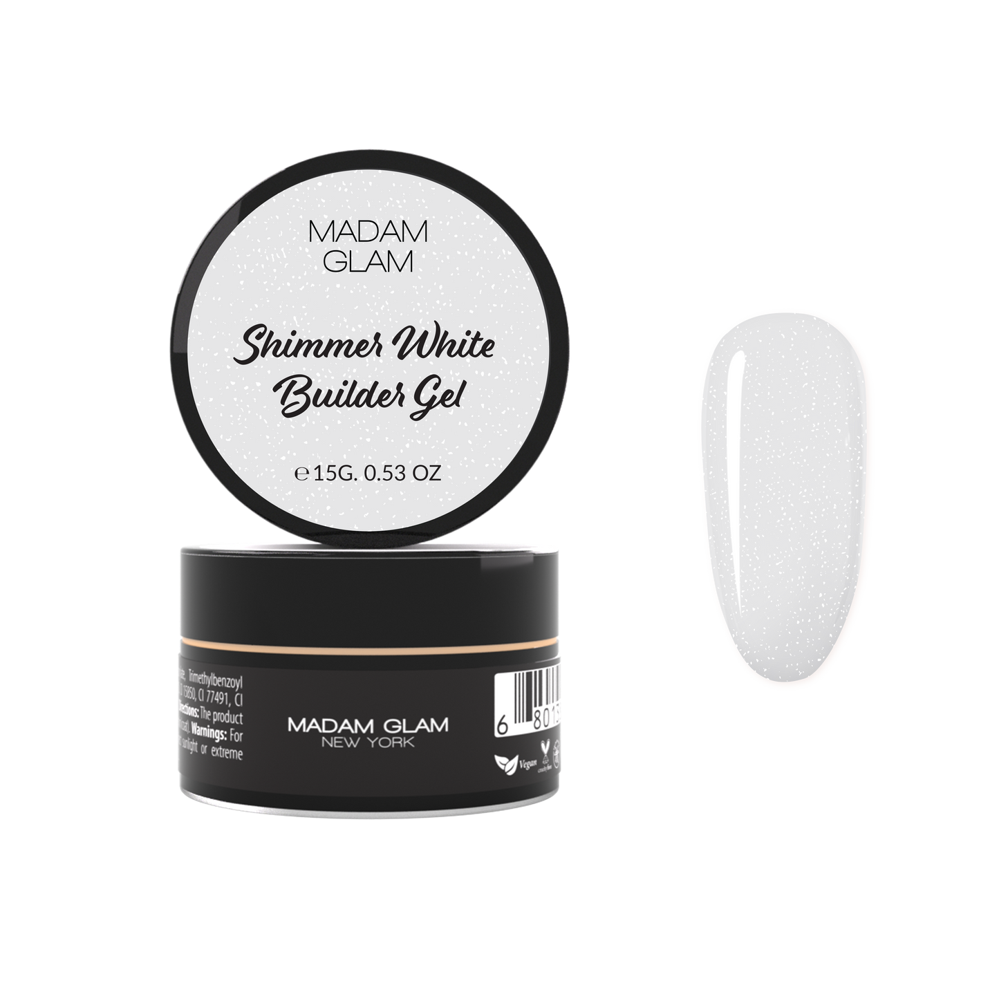 Shimmer White Builder Gel Madam Glam