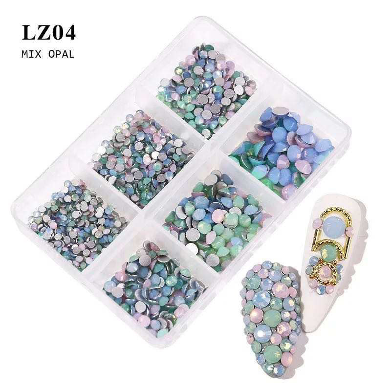 AB Mix Opal Rhinestone Mix Size Nail Art Decoration LZ04 Premier Nail Supply