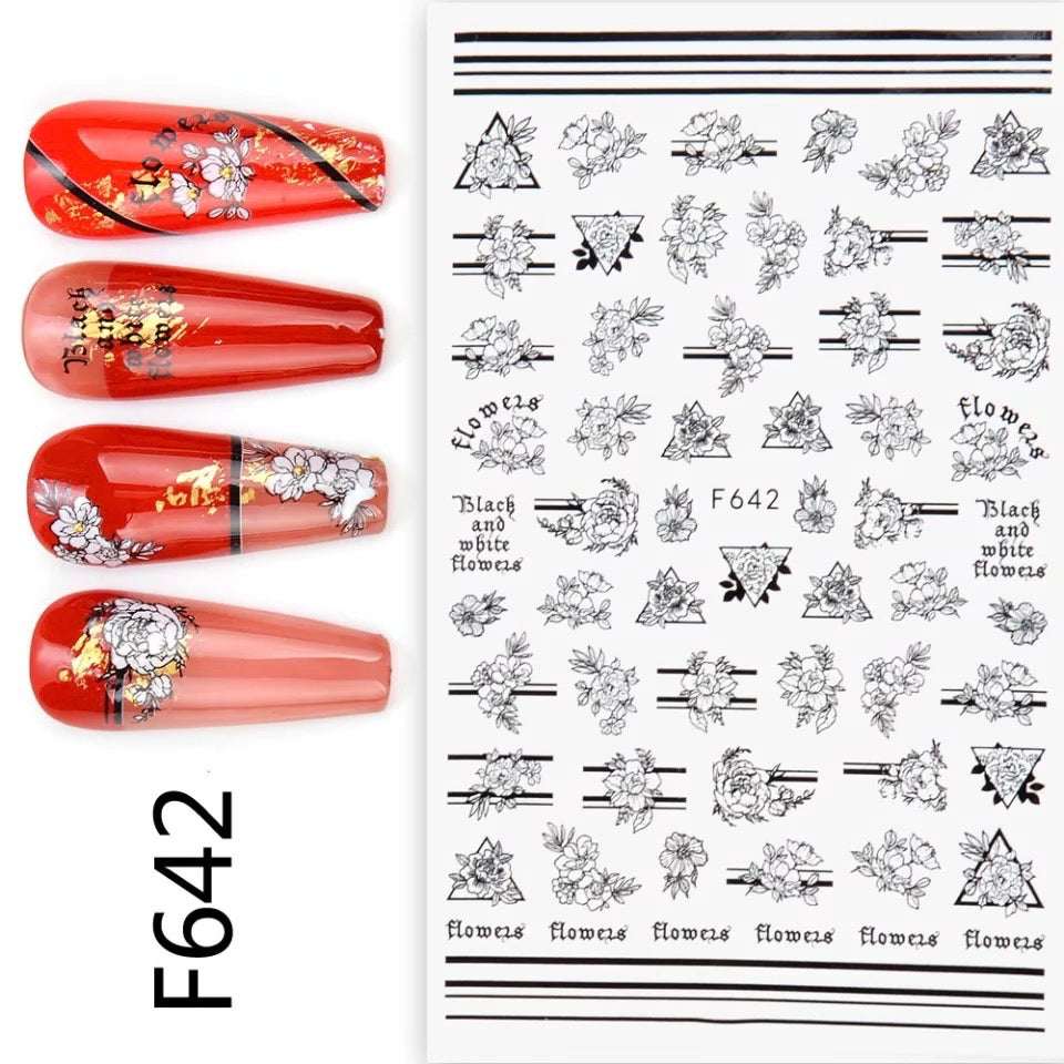 Nail Sticker Back Flower F642 Premier Nail Supply