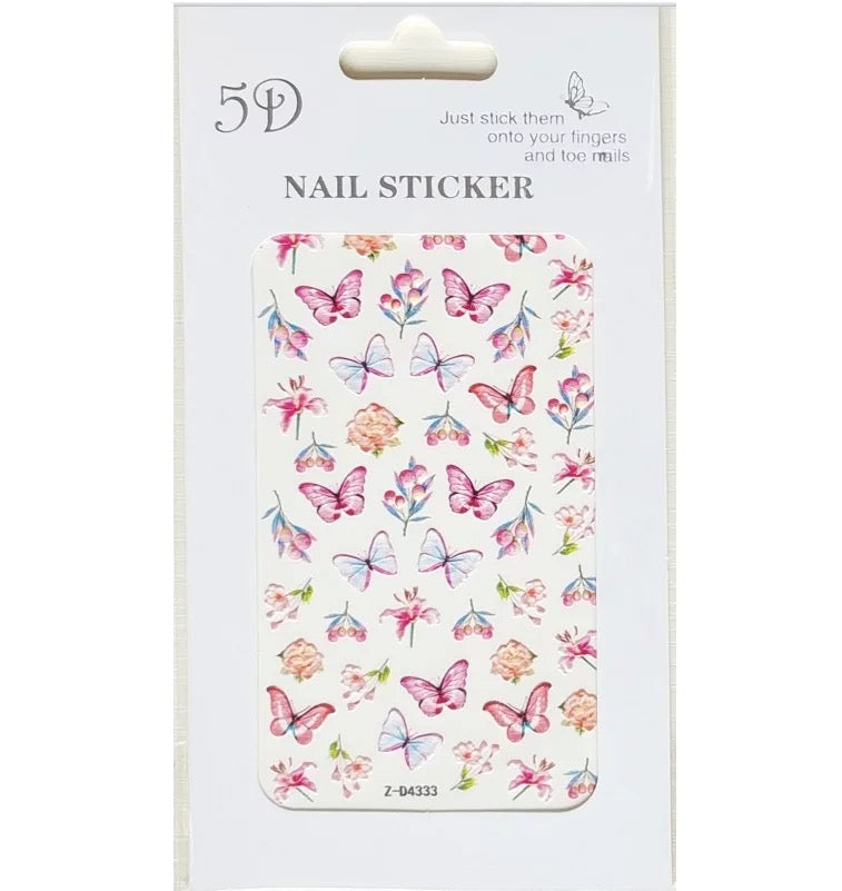 Nail Sticker Beautiful Spring Butterfly 5D - ZD4333 Premier Nail Supply