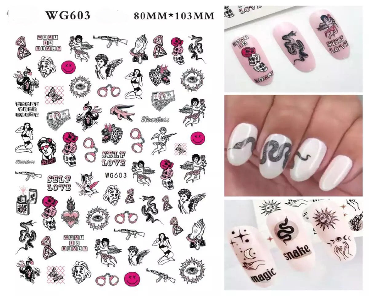 Nail Sticker Angles WG603 Premier Nail Supply