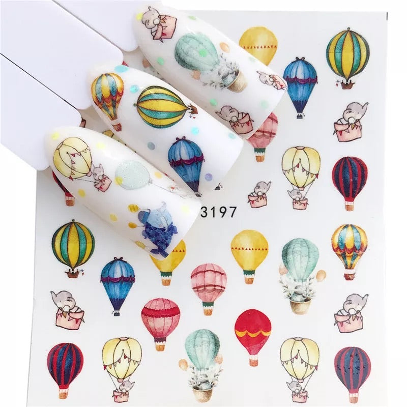 Nail Sticker Hot Air Balloon - YZW3197 Premier Nail Supply