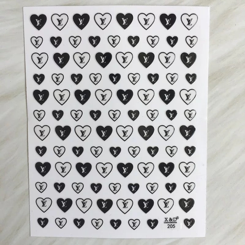 Nail Sticker Black & White Heart 202 Premier Nail Supply