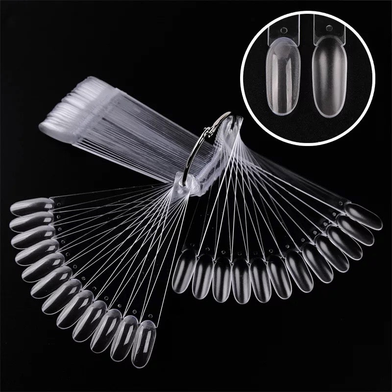 Oval Clear Nail Tips Sticks Plastic Nail Display Wheel 50 Pcs #79190 Premier Nail Supply