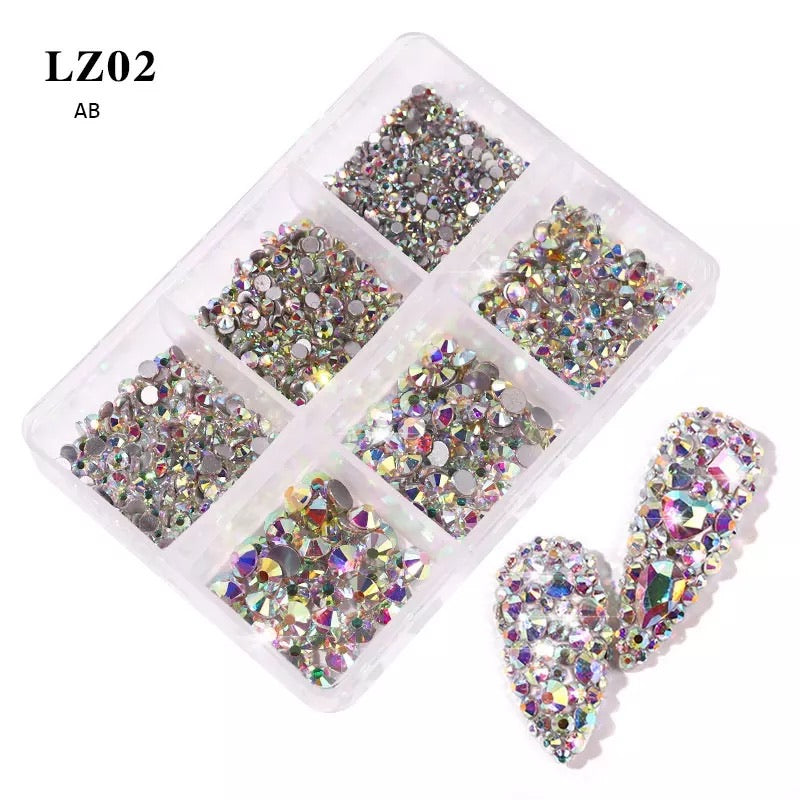 AB Rainbow Rhinestone Mix Size Nail Art Decoration LZ02 Premier Nail Supply
