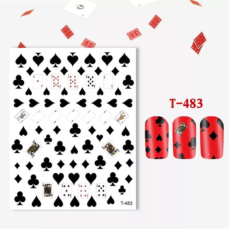 Nail Sticker Game Card Black T483 Premier Nail Supply