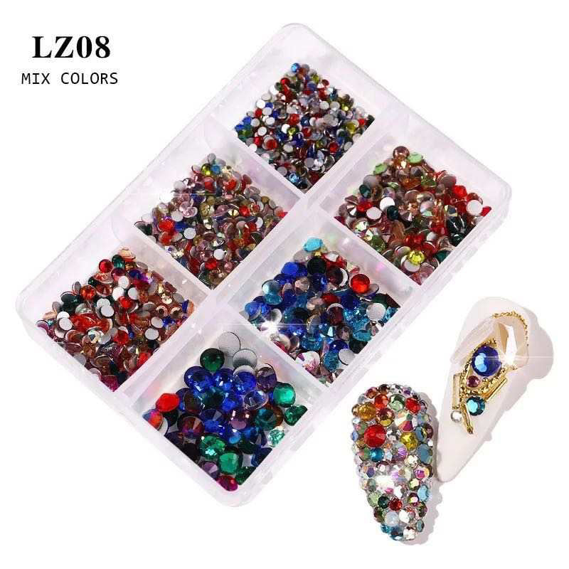 AB Mix Colors Rhinestone Nail Art Decoration LZ08 Premier Nail Supply