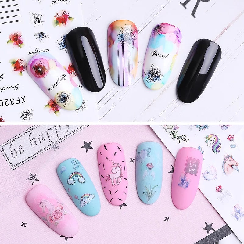 Nail Sticker Unicorns XF3208 Premier Nail Supply