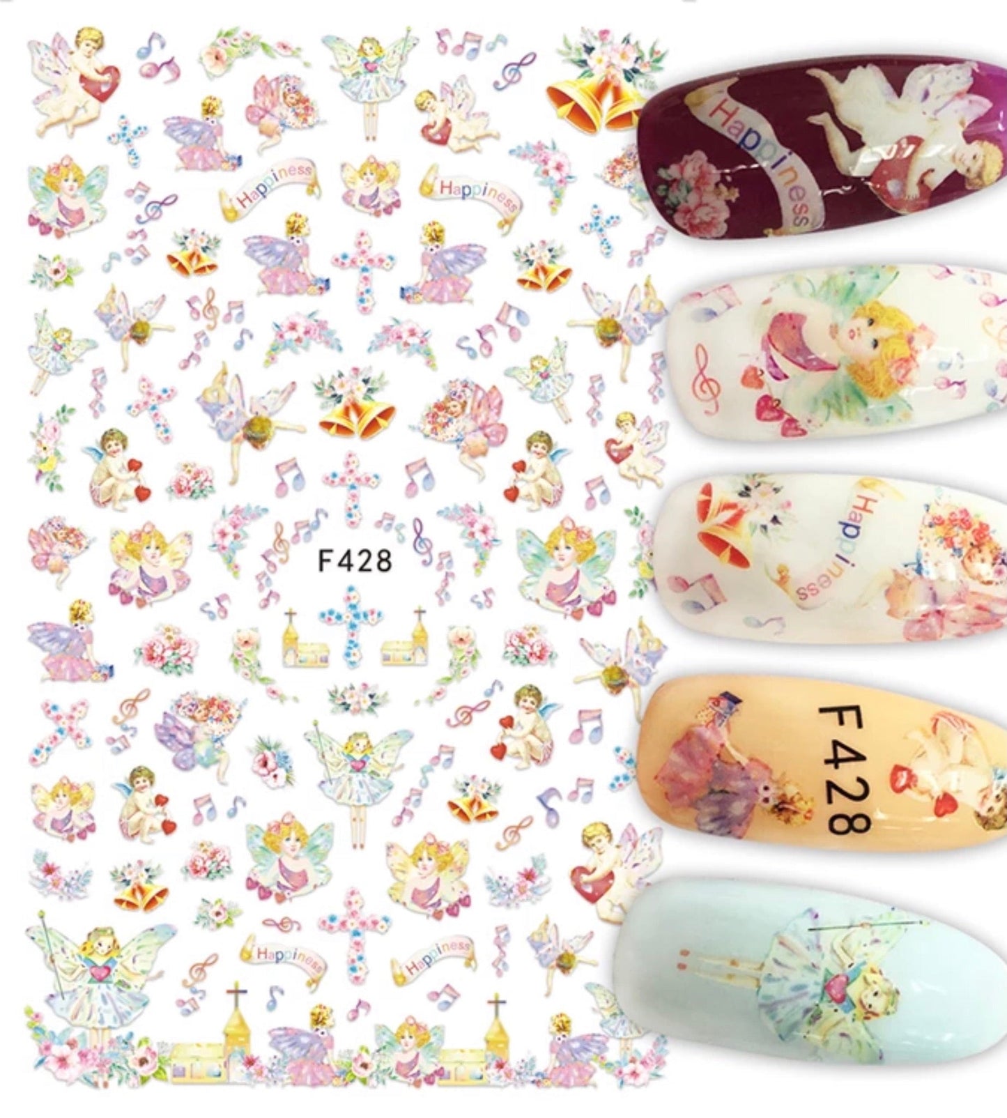 Nail Sticker happiness Agnel - F428 Premier Nail Supply